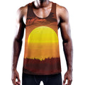 African Savanna Sunset Print Men's Workout Tank Top