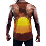 African Savanna Sunset Print Training Tank Top