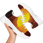 African Savanna Sunset Print White Chunky Shoes