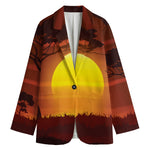 African Savanna Sunset Print Women's Blazer