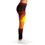 African Savanna Sunset Print Women's Leggings