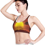 African Savanna Sunset Print Women's Sports Bra