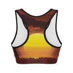 African Savanna Sunset Print Women's Sports Bra