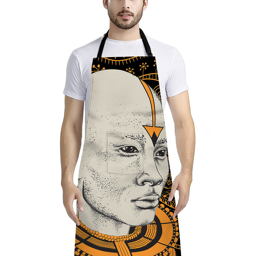 African Style Print Bib Apron With Pocket
