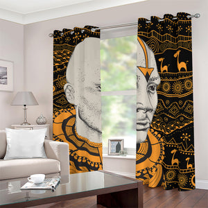 African Style Print Blackout Grommet Curtains