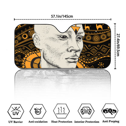 African Style Print Car Windshield Sun Shade