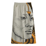 African Style Print Cotton Front Slit Maxi Skirt