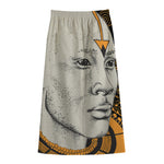 African Style Print Cotton Front Slit Maxi Skirt