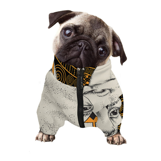 African Style Print Dog Zip Up Jacket