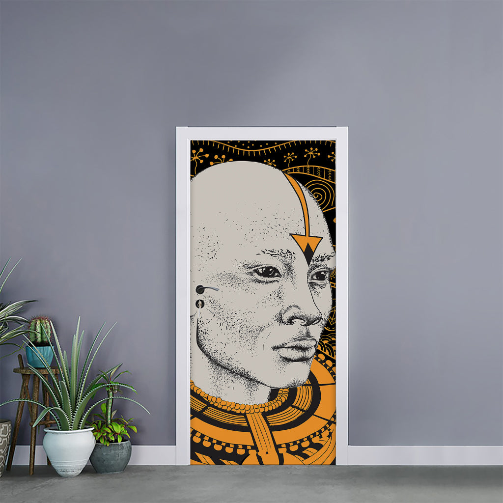 African Style Print Door Sticker