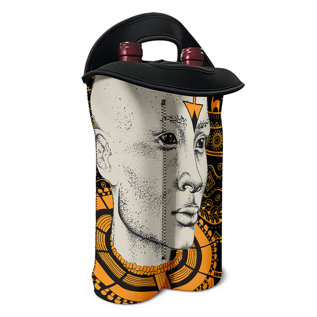 African Style Print Double Neoprene Wine Tote