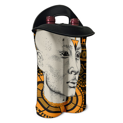 African Style Print Double Neoprene Wine Tote