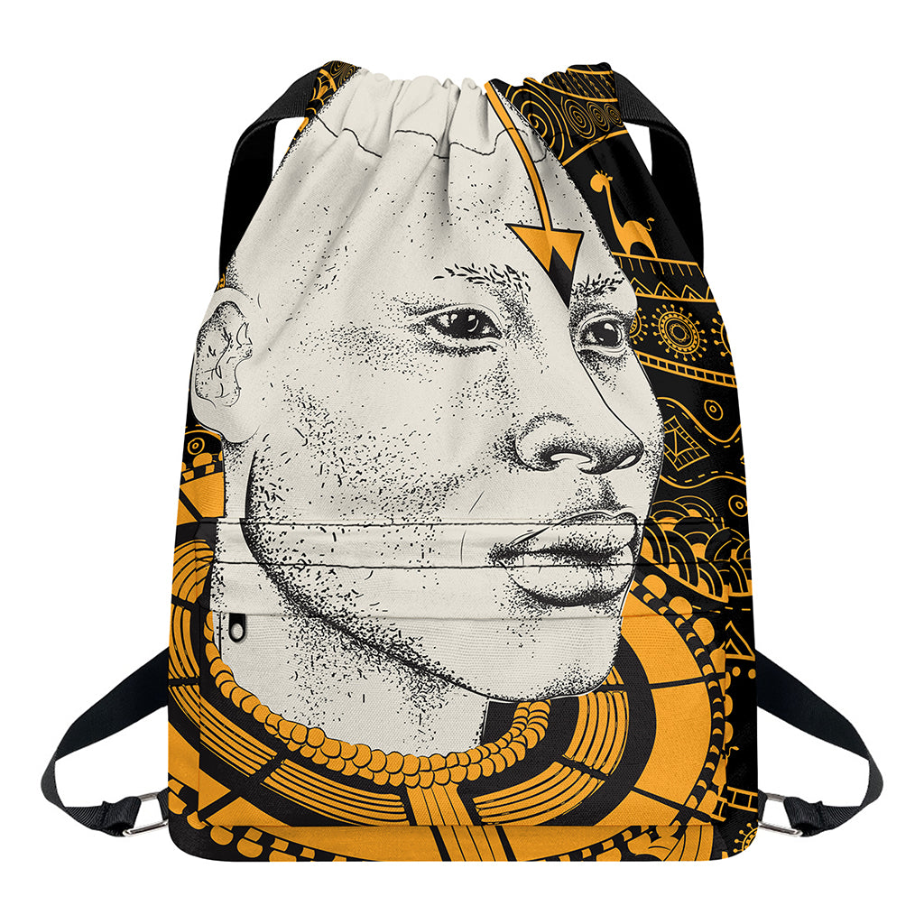 African Style Print Drawstring Backpack