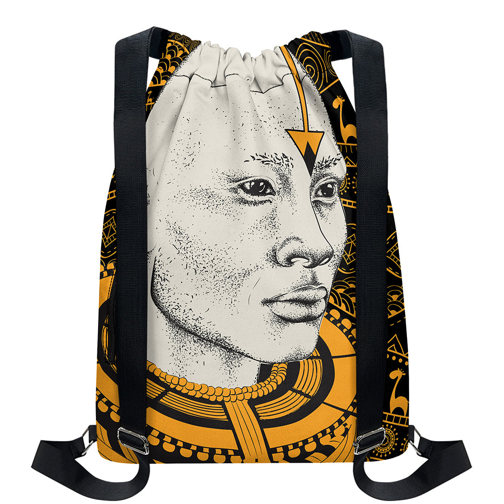 African Style Print Drawstring Backpack