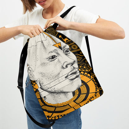 African Style Print Drawstring Backpack