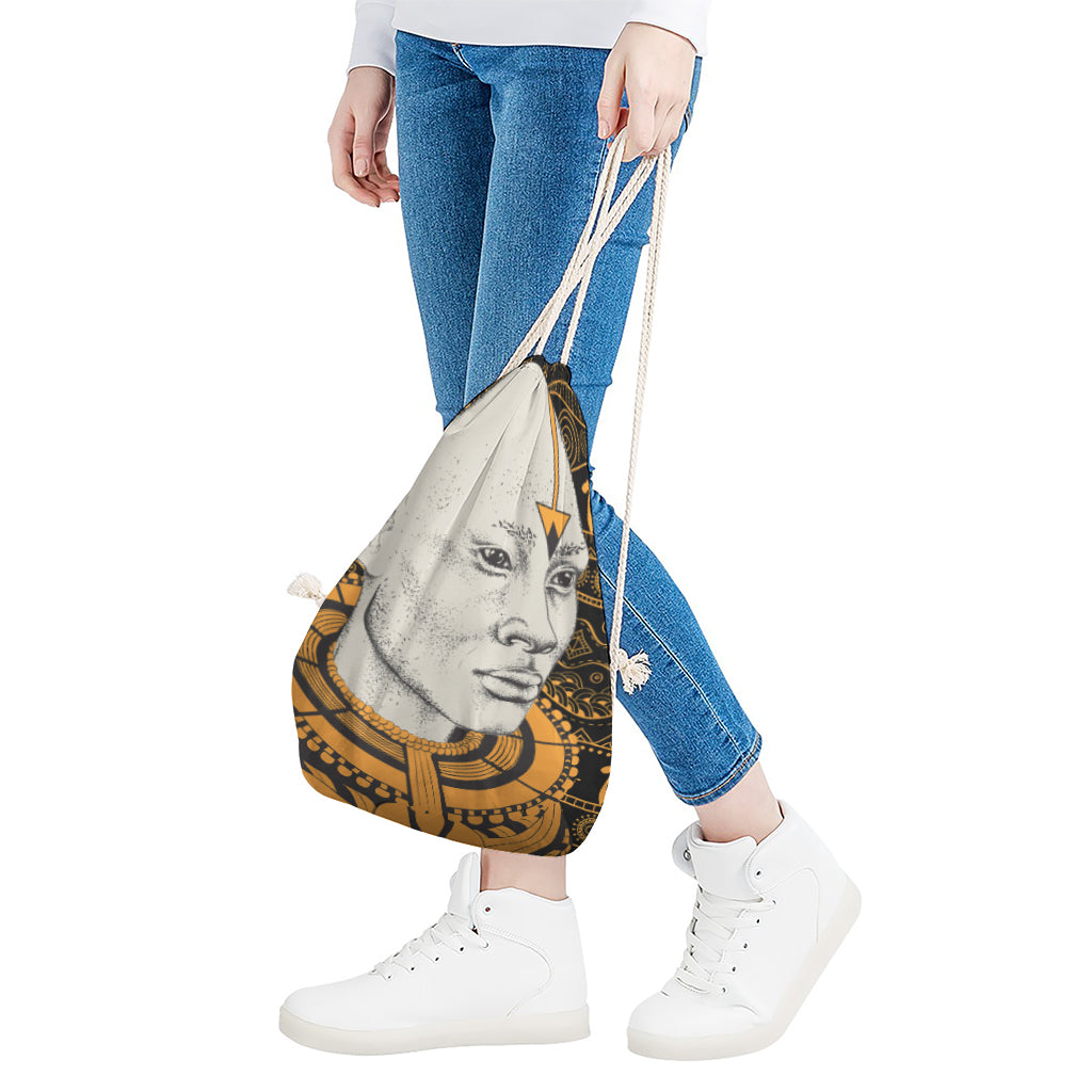African Style Print Drawstring Bag