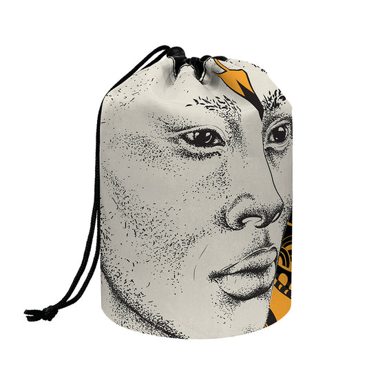 African Style Print Drawstring Makeup Bag