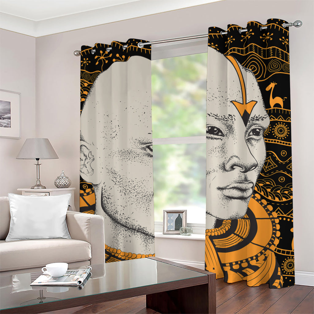 African Style Print Grommet Curtains