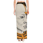 African Style Print High Slit Maxi Skirt