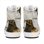 African Style Print High Top Leather Sneakers
