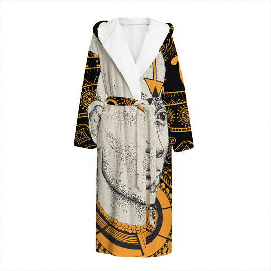 African Style Print Hooded Bathrobe