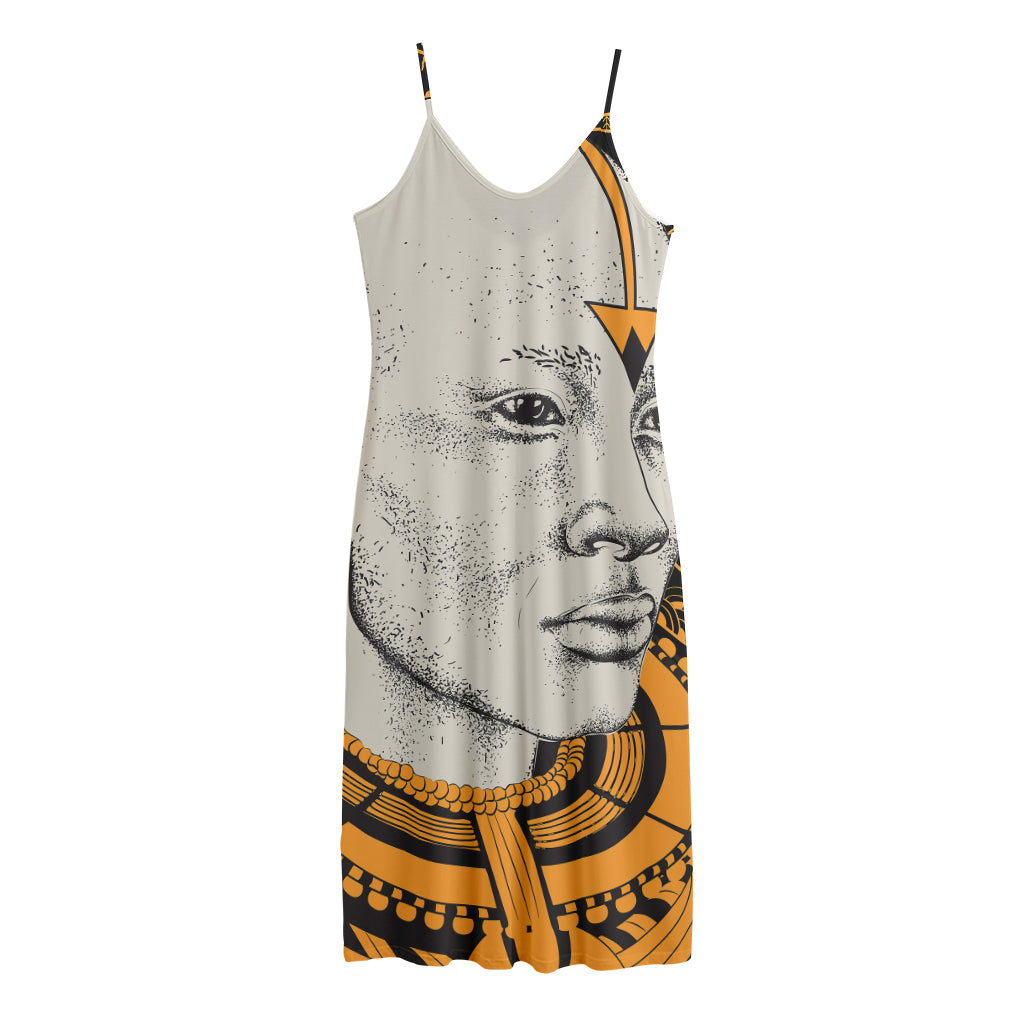 African Style Print Jersey Midi Cami Dress