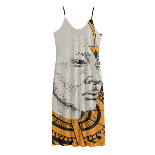 African Style Print Jersey Midi Cami Dress
