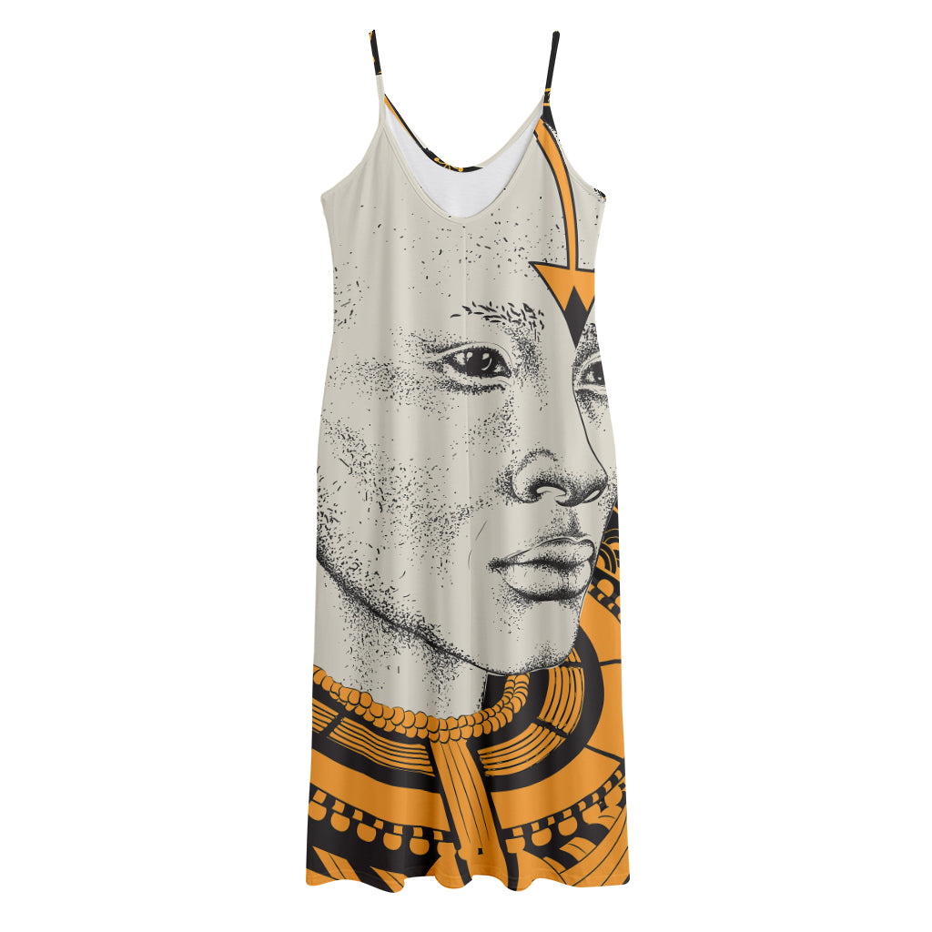 African Style Print Jersey Midi Cami Dress