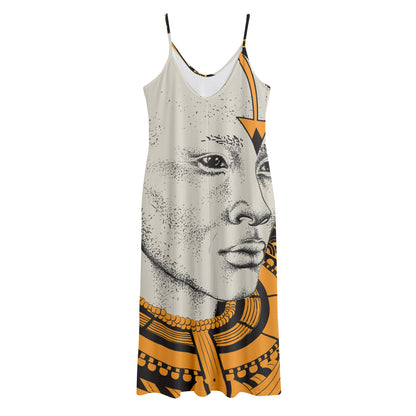 African Style Print Jersey Midi Cami Dress
