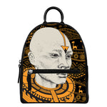 African Style Print Leather Backpack