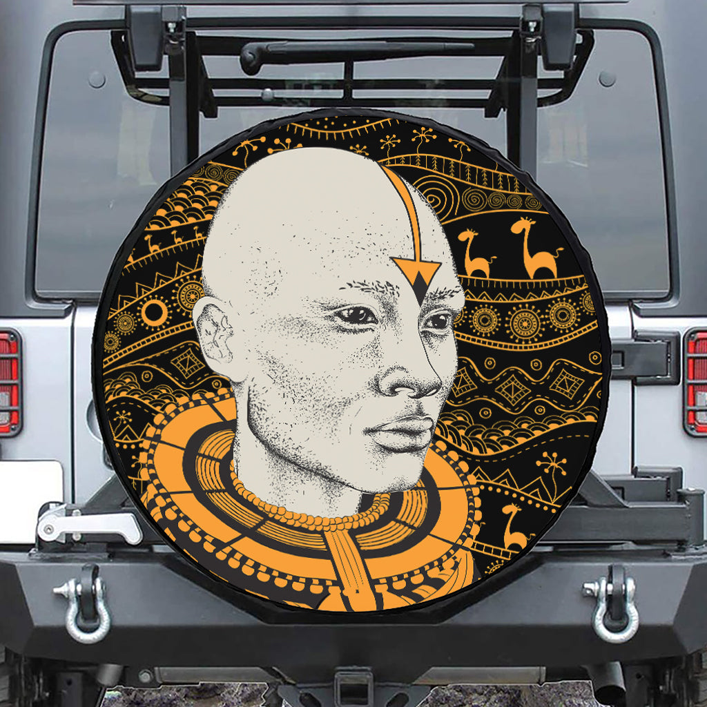 African Style Print Leather Spare Tire Cover