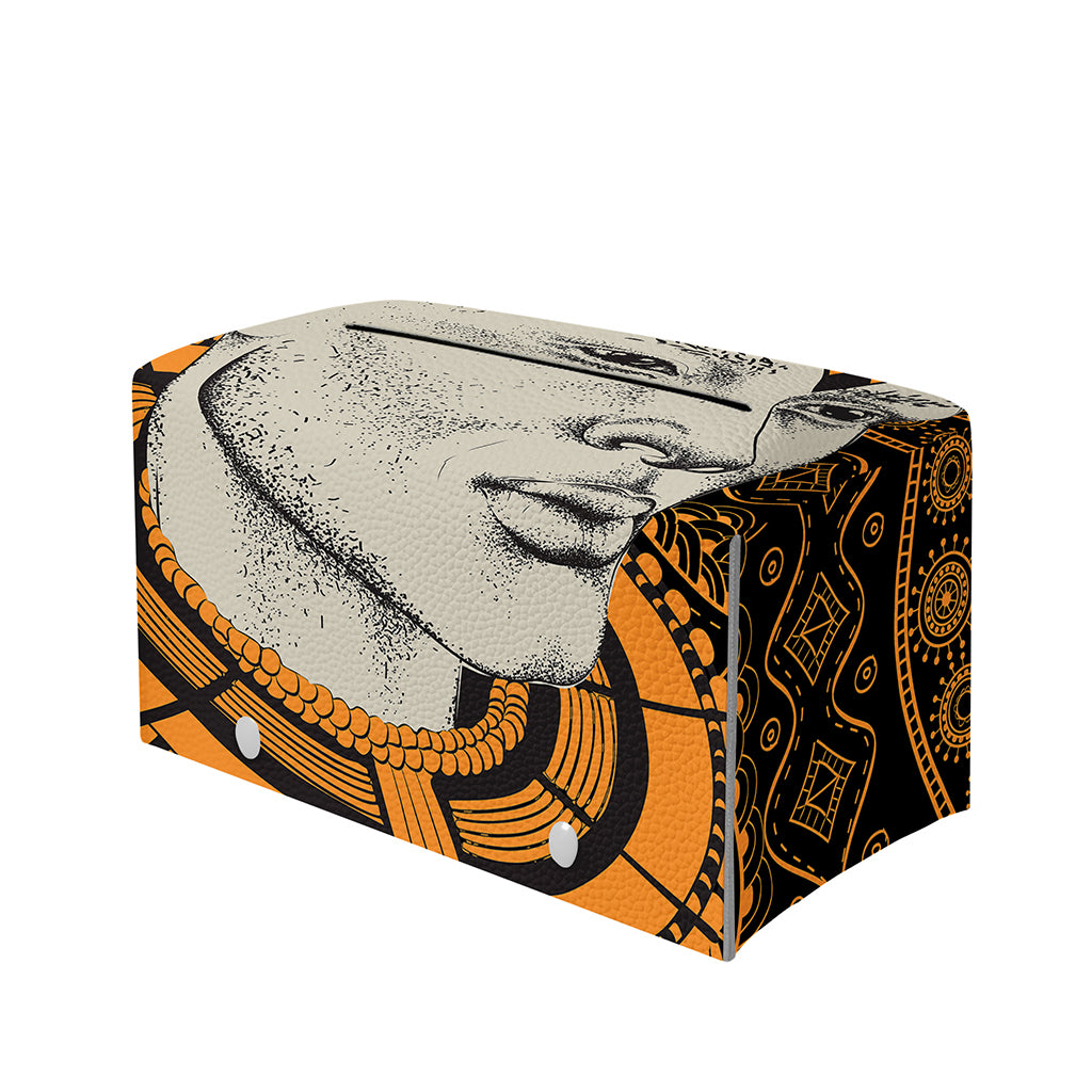 African Style Print Leather Tissue Box Cover