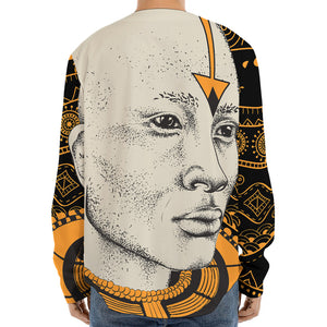 African Style Print Long Sleeve Baseball Jersey