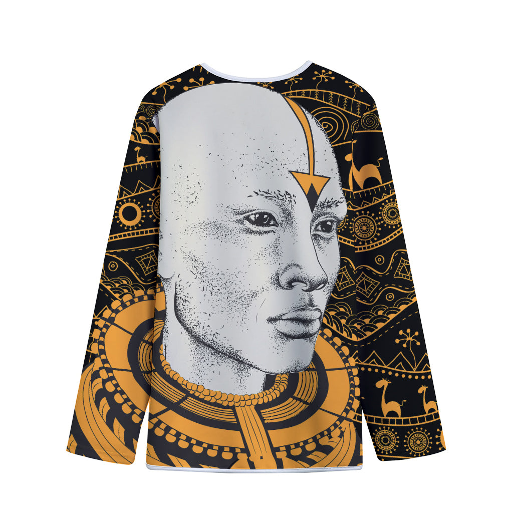 African Style Print Long Sleeve Short Coat