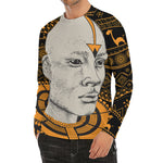 African Style Print Men's Long Sleeve Rash Guard