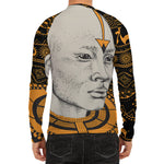 African Style Print Men's Long Sleeve Rash Guard