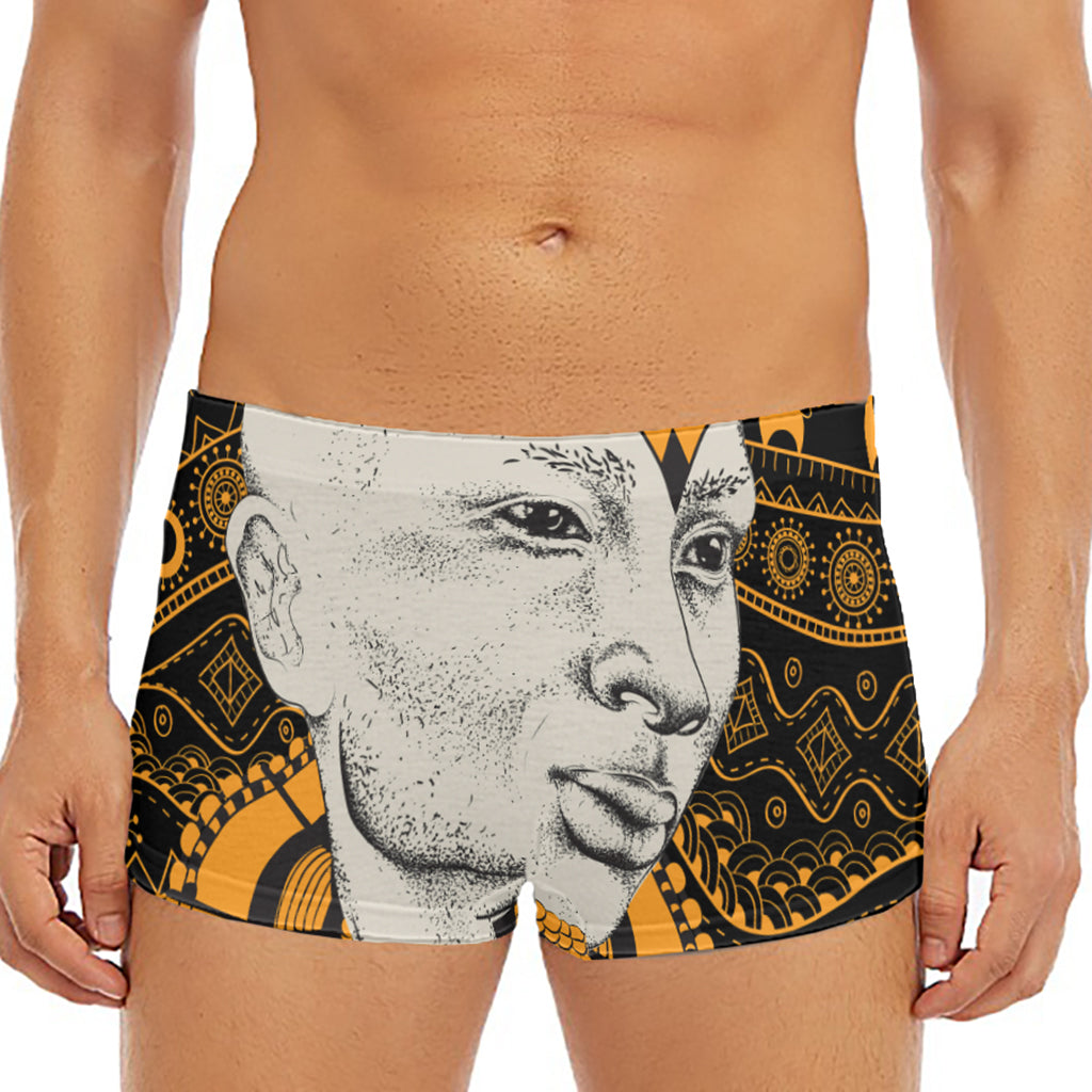 African Style Print Men's Short Boxer Briefs