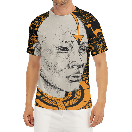 African Style Print Men's Short Sleeve Rash Guard