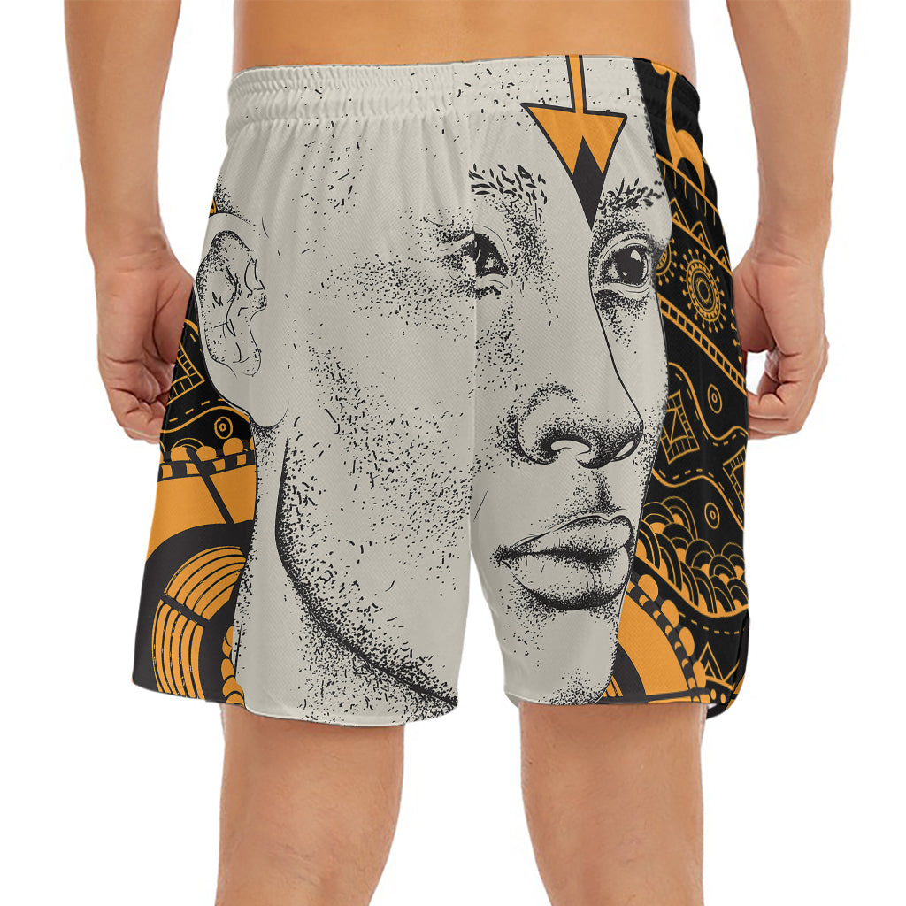 African Style Print Men's Split Running Shorts