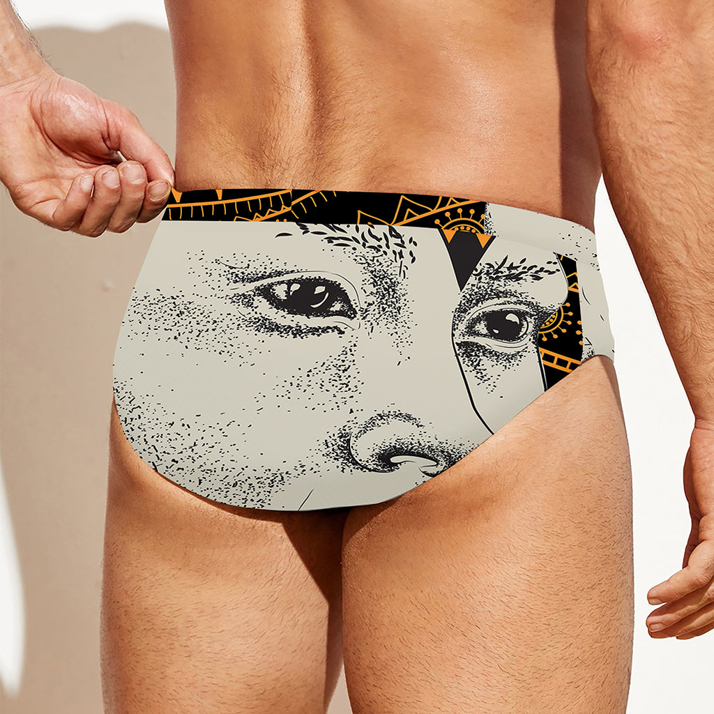 African Style Print Men's Swim Briefs