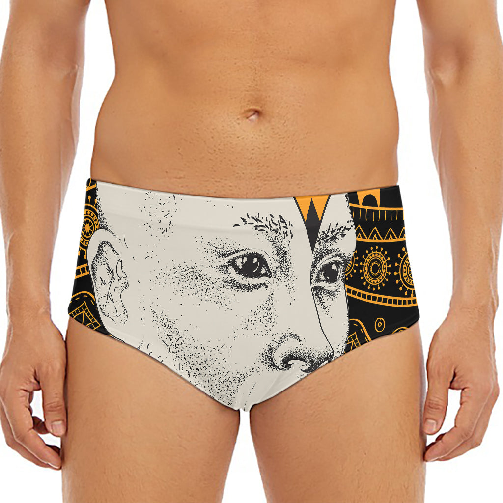 African Style Print Men's Triangle Swim Briefs