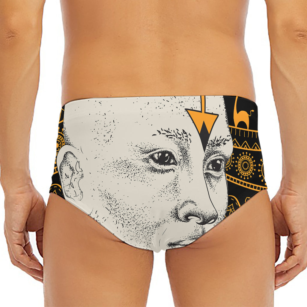 African Style Print Men's Triangle Swim Briefs