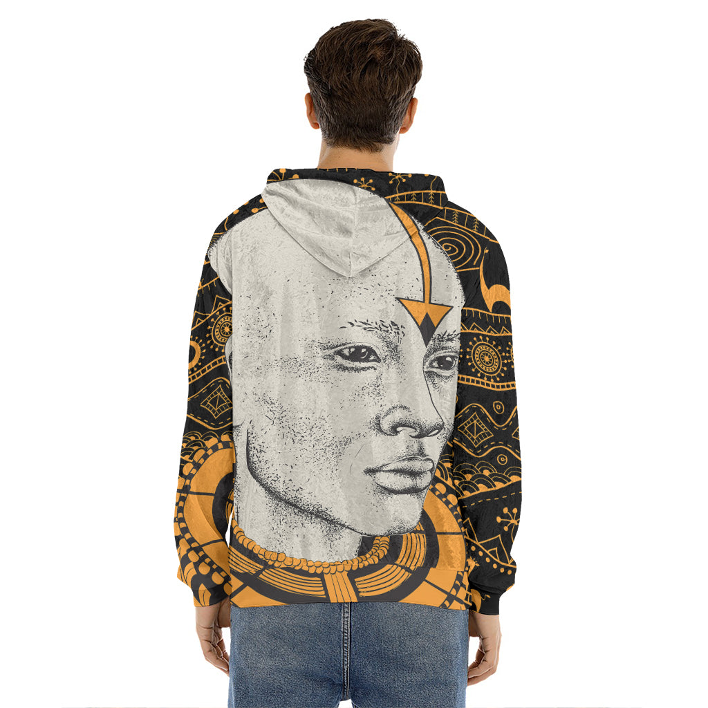 African Style Print Men's Velvet Pullover Hoodie
