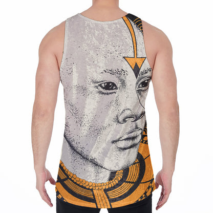 African Style Print Men's Velvet Tank Top