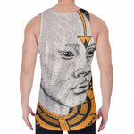 African Style Print Men's Velvet Tank Top