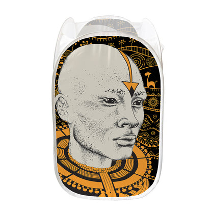 African Style Print Mesh Laundry Hamper