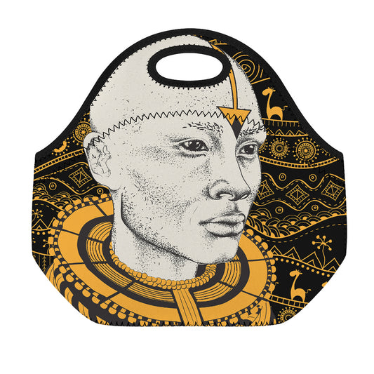 African Style Print Neoprene Lunch Bag