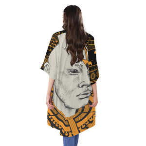 African Style Print Open Front Beach Cover Up