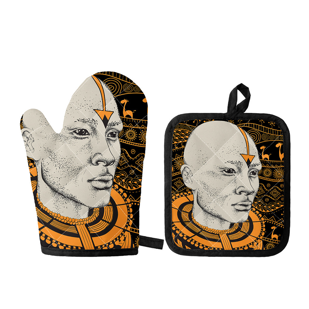 African Style Print Oven Mitt And Pot Holder Set