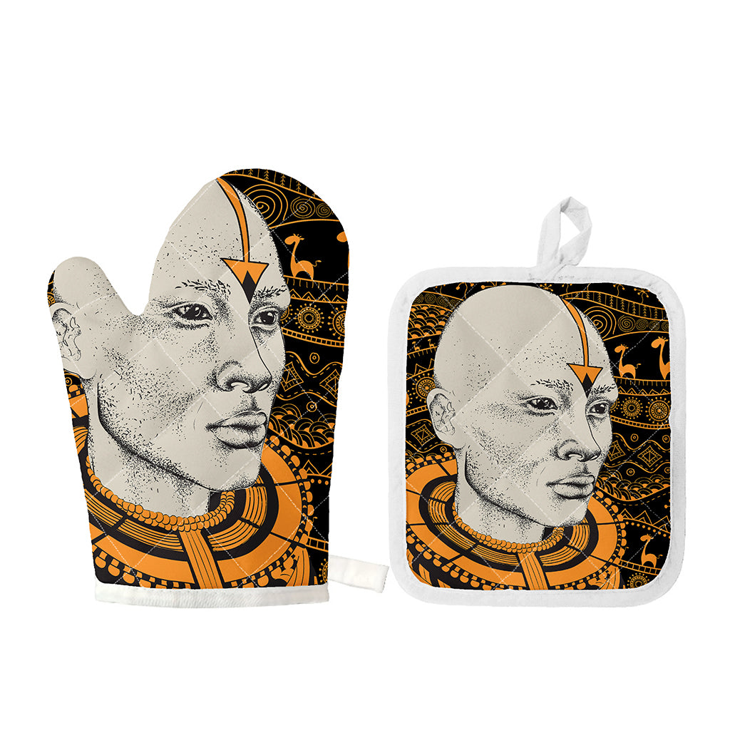 African Style Print Oven Mitt And Pot Holder Set